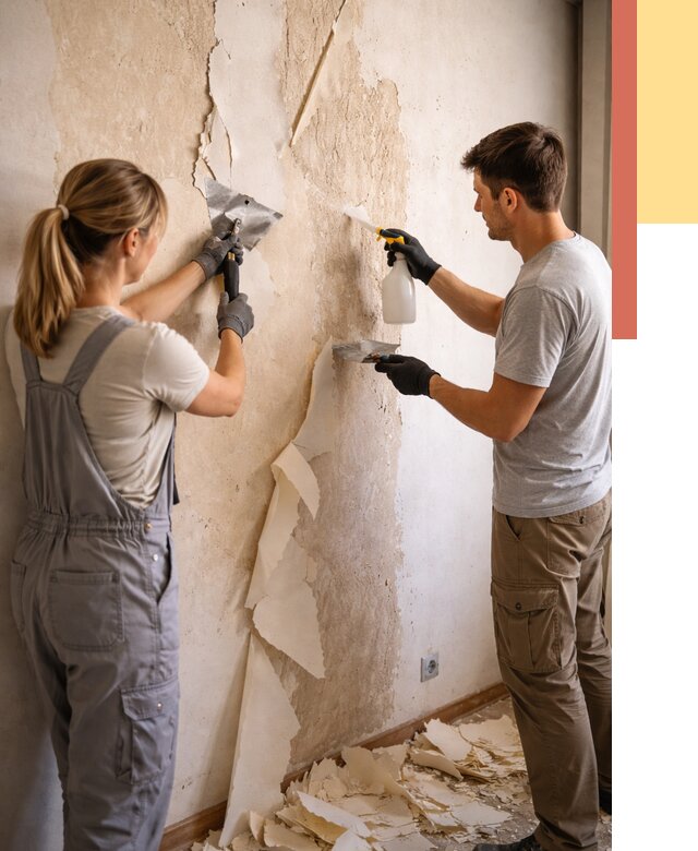 Снятие старых обоев в Батайске от 5314 руб. под ключ недорого | ОТДЕЛОЧНИК-Бтс