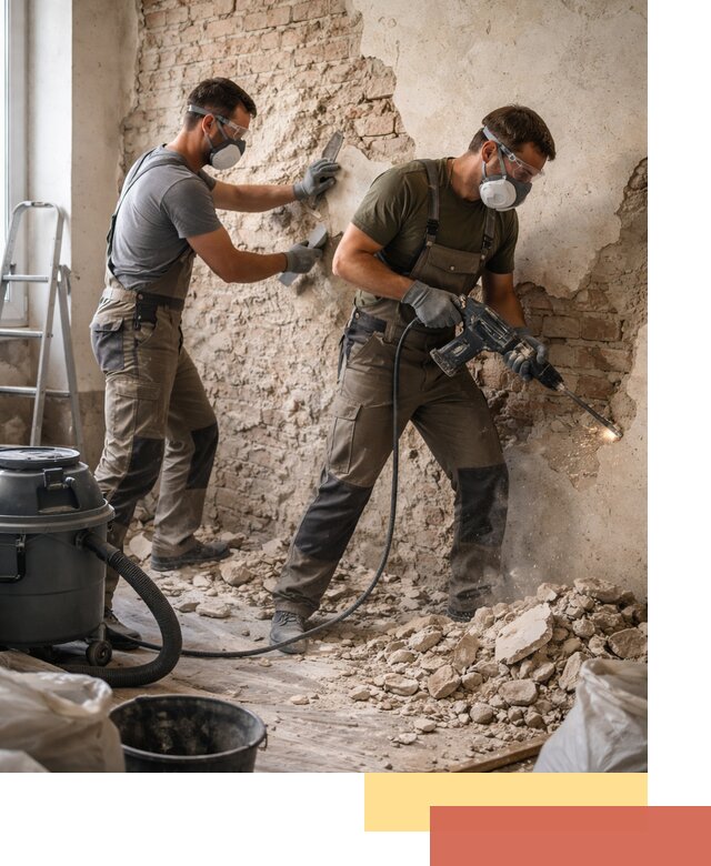 Демонтаж штукатурки со стен в Батайске быстро и аккуратно