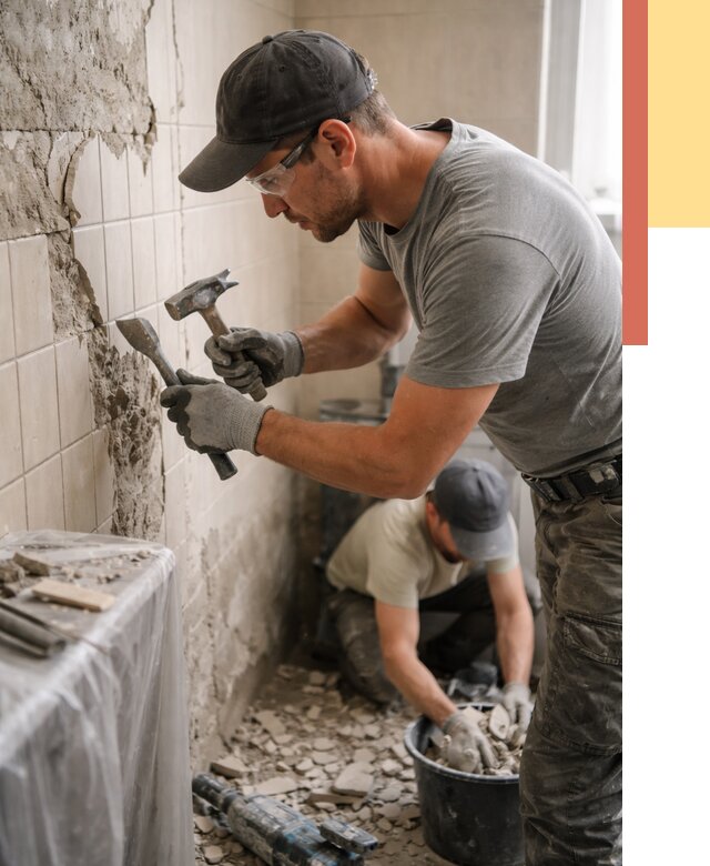 Демонтаж плитки со стен в Батайске от 860 руб. — быстро и недорого | ОТДЕЛОЧНИК-Бтс