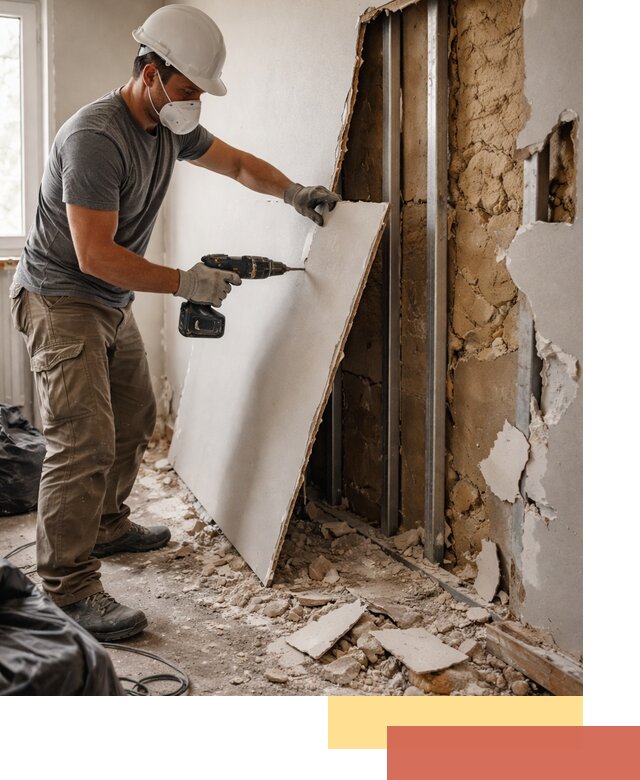 Демонтаж гипсокартона со стен в Батайске качественно и быстро