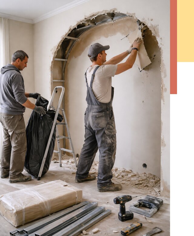 Демонтаж арки из гипсокартона в Батайске от 3542 руб. — услуги под ключ | ОТДЕЛОЧНИК-Бтс