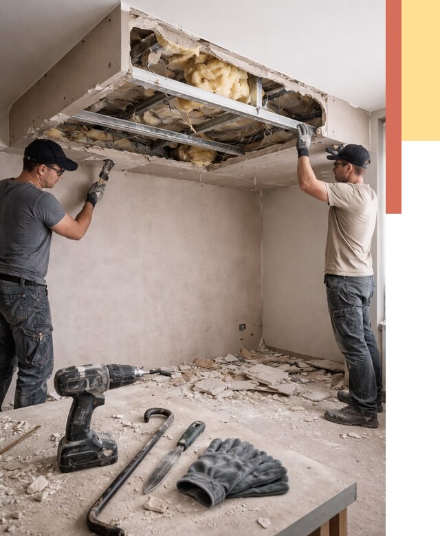 Демонтаж короба из гипсокартона в Батайске от 1538 руб. — быстро и недорого | ОТДЕЛОЧНИК-Бтс