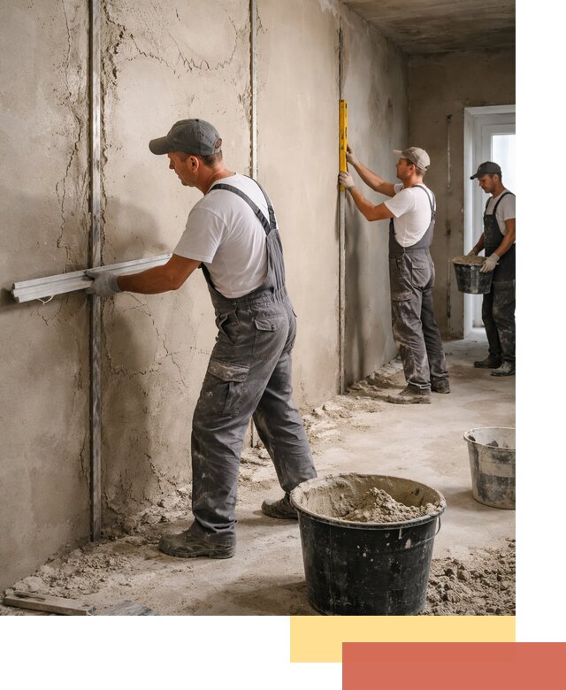 Штукатурка стен по маякам в Батайске — точная и ровная поверхность