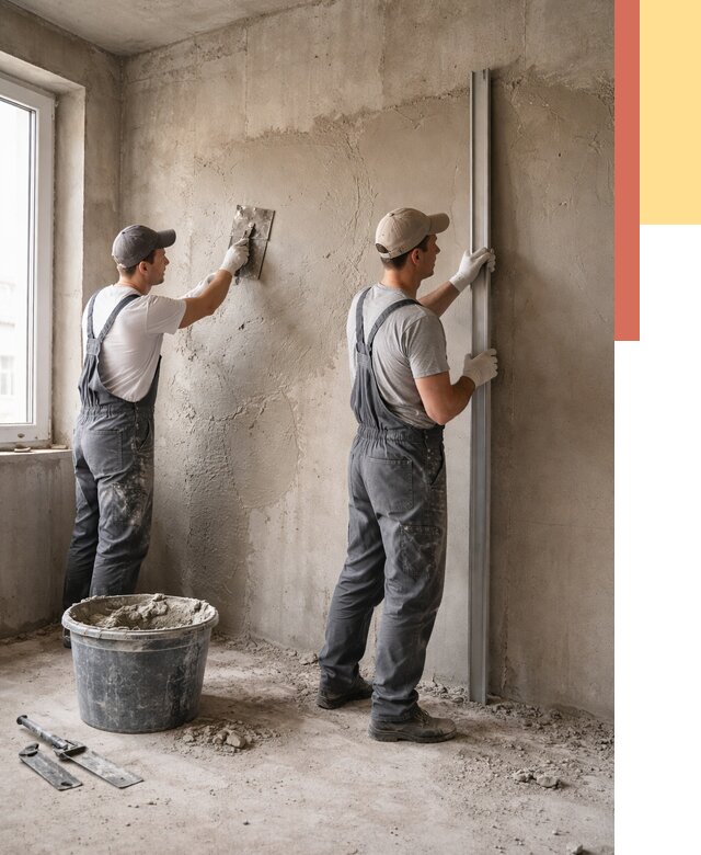 Штукатурка бетонных стен в Батайске от 4554 руб/м² — качественно и быстро | ОТДЕЛОЧНИК-Бтс