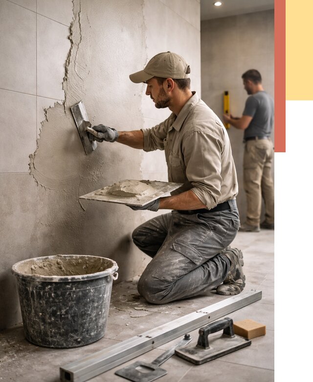 Штукатурка стен в ванной в Батайске от 4554 руб./м² — выравнивание под ключ | ОТДЕЛОЧНИК-Бтс