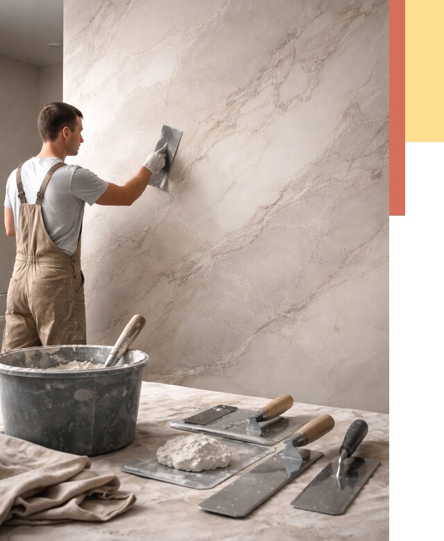 Декоративная штукатурка под мрамор в Батайске от 2834 руб./м² — быстро и недорого | ОТДЕЛОЧНИК-Бтс