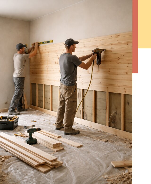 Монтаж деревянной вагонки на стены в Батайске от 7591 руб. | Услуги монтажа вагонки | ОТДЕЛОЧНИК-Бтс