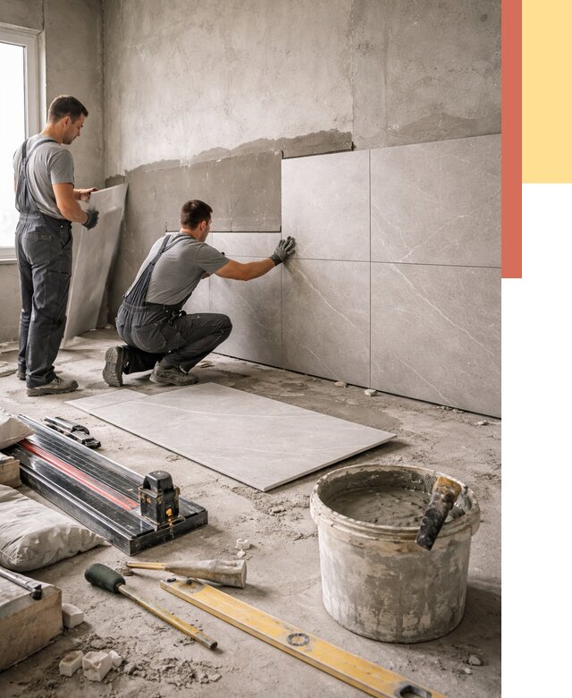 Облицовка стен керамогранитом в Батайске от 4251 руб./м² — услуги под ключ | ОТДЕЛОЧНИК-Бтс