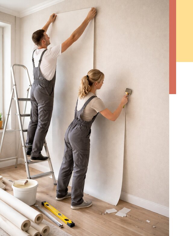 Поклейка флизелиновых обоев в Батайске от 6073 руб. | Быстро и недорого — ОТДЕЛОЧНИК-Бтс