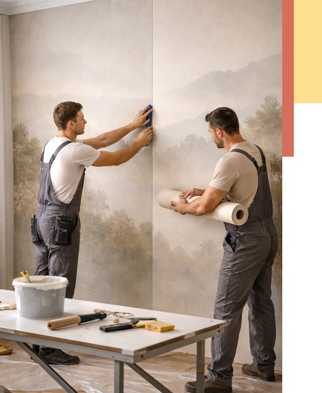 Поклейка фотообоев в Батайске от 8603 руб/м² — быстро и недорого | ОТДЕЛОЧНИК-Бтс