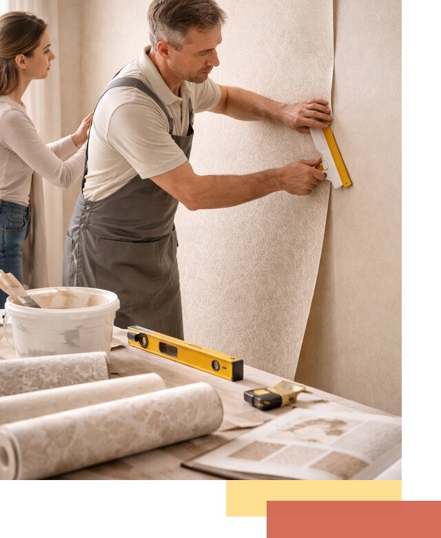 Поклейка обоев с подбором рисунка в Батайске