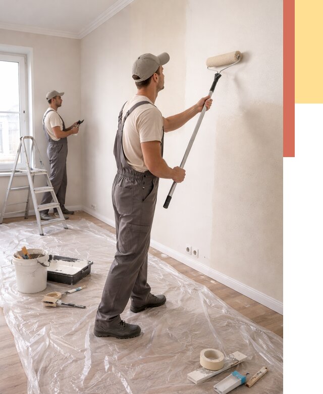 Покраска стен акриловой краской в Батайске от 3542 руб./м² — быстро и недорого | ОТДЕЛОЧНИК-Бтс