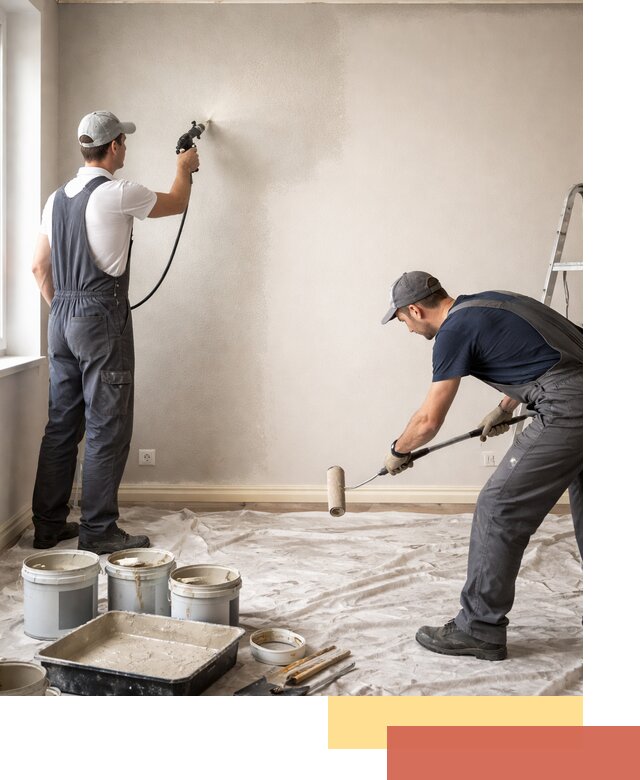 Покраска стен моющейся краской и защита поверхностей в Батайске