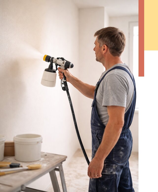 Покраска стен краскопультом в Батайске от 7591 руб. — механизированная покраска | ОТДЕЛОЧНИК-Бтс