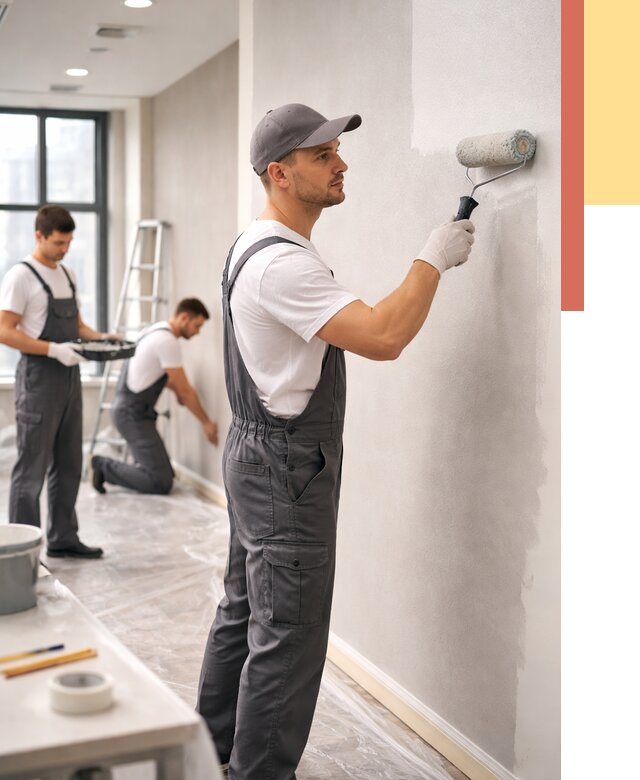 Покраска стен в офисе в Батайске от 8603 руб. — быстро и недорого | ОТДЕЛОЧНИК-Бтс