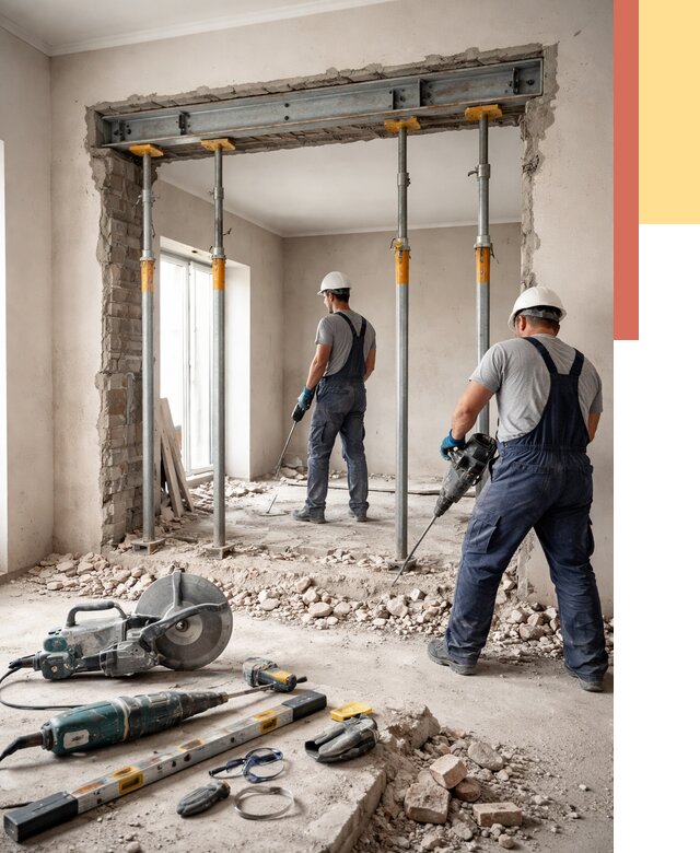 Прорезка проема в стене в Батайске от 4554 руб. — быстро и недорого | ОТДЕЛОЧНИК-Бтс