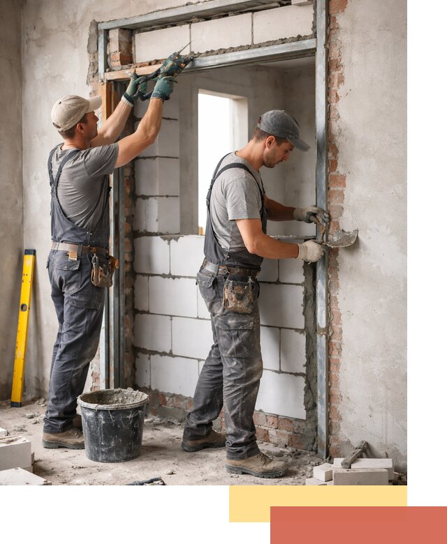 Закладка дверного проема под ключ в Батайске: демонтаж, монтаж, отделка