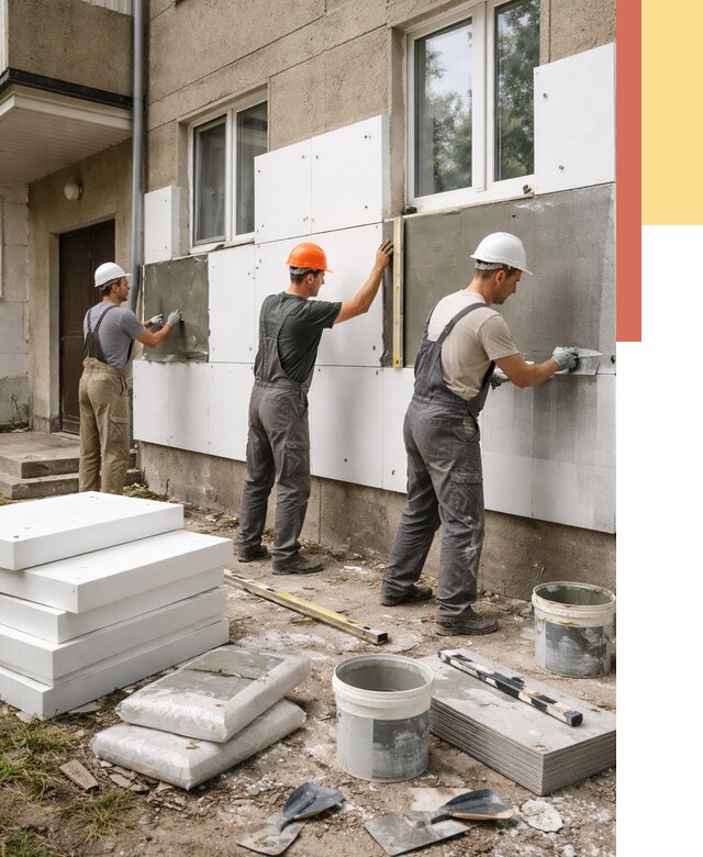 Утепление стен пенопластом в Батайске от 1771 руб. — недорого и под ключ | ОТДЕЛОЧНИК-Бтс