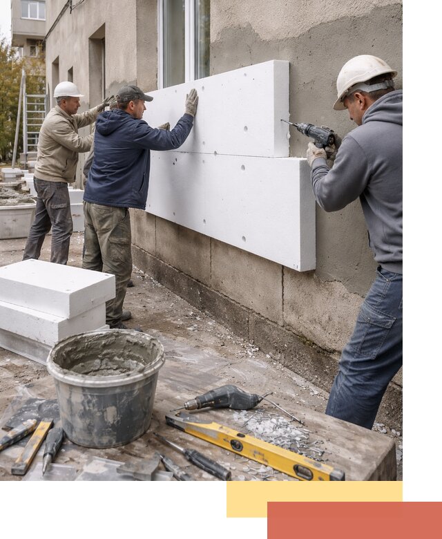 Утепление наружных стен пенопластом в Батайске