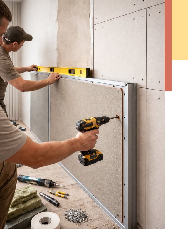 Шумоизоляция стен панелями ЗИПС в Батайске от 2227 руб./м² под ключ | ОТДЕЛОЧНИК-Бтс