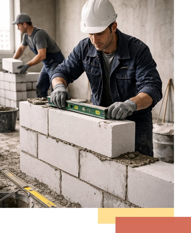 Кладка перегородок из пеноблока под ключ в Батайске