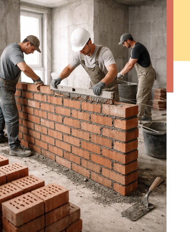 Кладка перегородок из кирпича в Батайске от 3542 руб. за м² | ОТДЕЛОЧНИК-Бтс