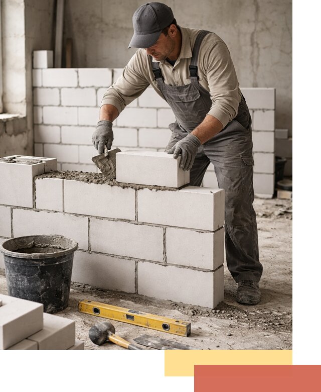 Кладка перегородок из силикатного блока в Батайске