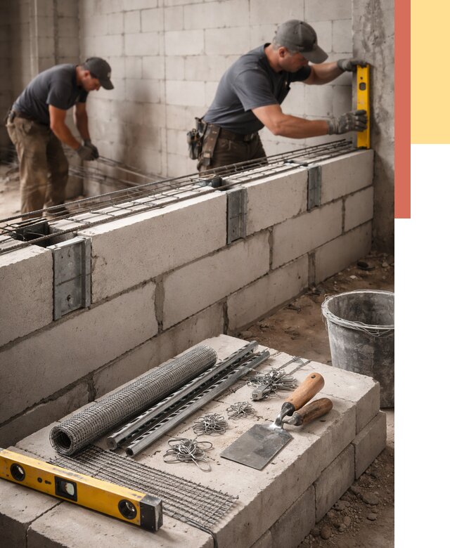 Армирование кладки перегородок в Батайске от 759 руб. под ключ | ОТДЕЛОЧНИК-Бтс
