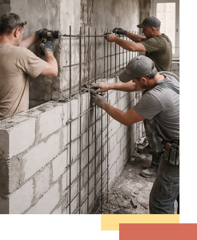 Армирование кладки перегородок в Батайске профессионально и надёжно
