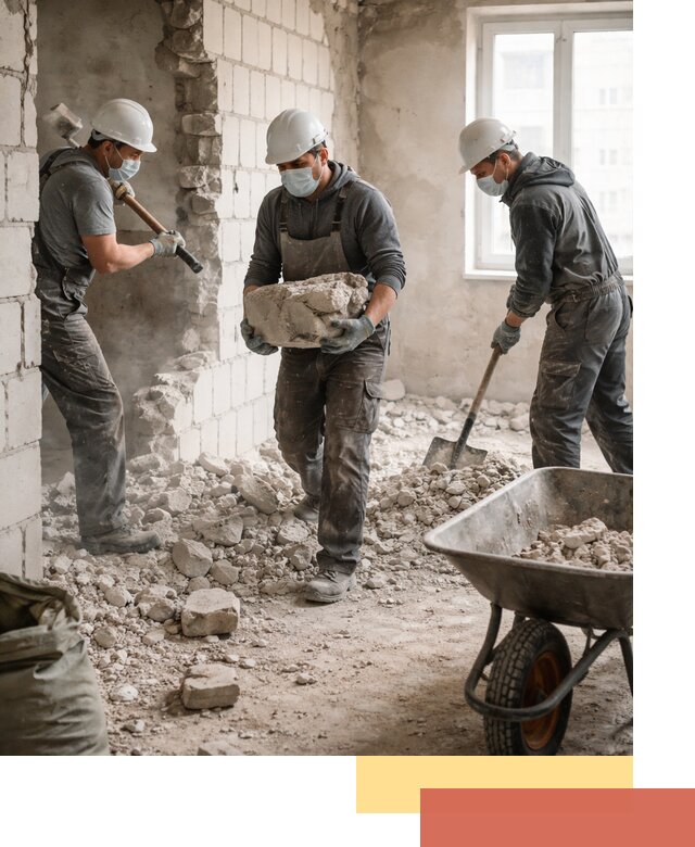 Демонтаж блочных перегородок в Батайске быстро и аккуратно