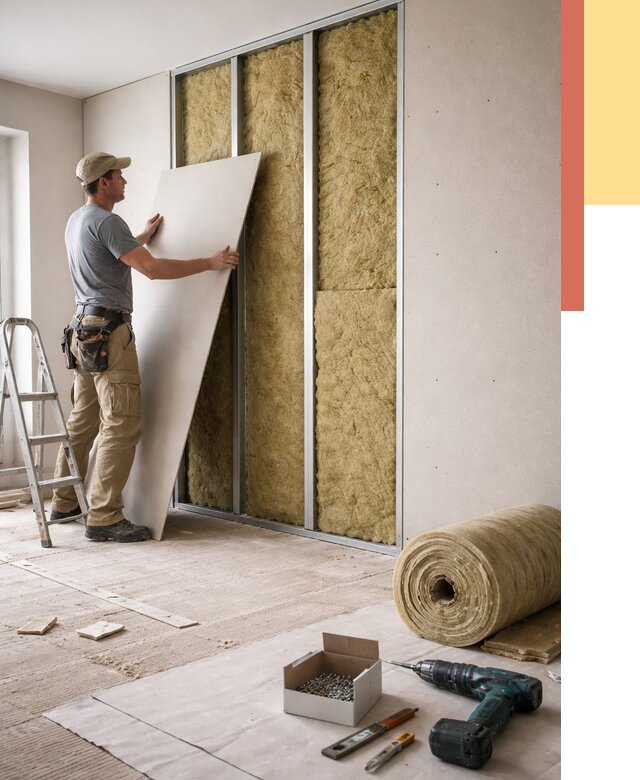 Перегородка из гипсокартона с шумоизоляцией в Батайске от 3158 руб. | ОТДЕЛОЧНИК-Бтс