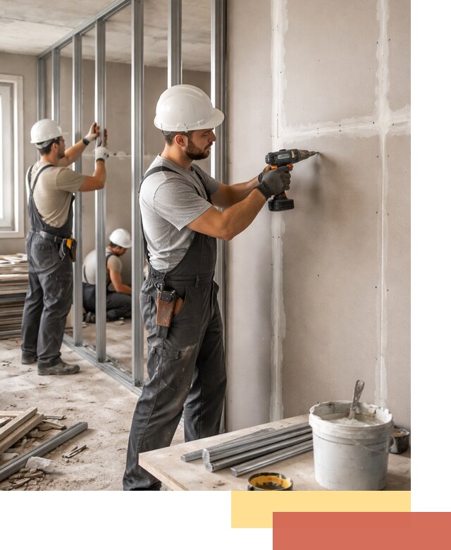 Перегородки из огнестойкого гипсокартона в Батайске под ключ