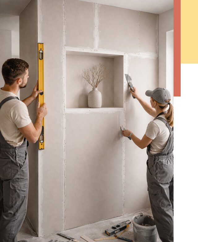 Перегородка из гипсокартона с нишей в Батайске от 3289 руб. под ключ | ОТДЕЛОЧНИК-Бтс