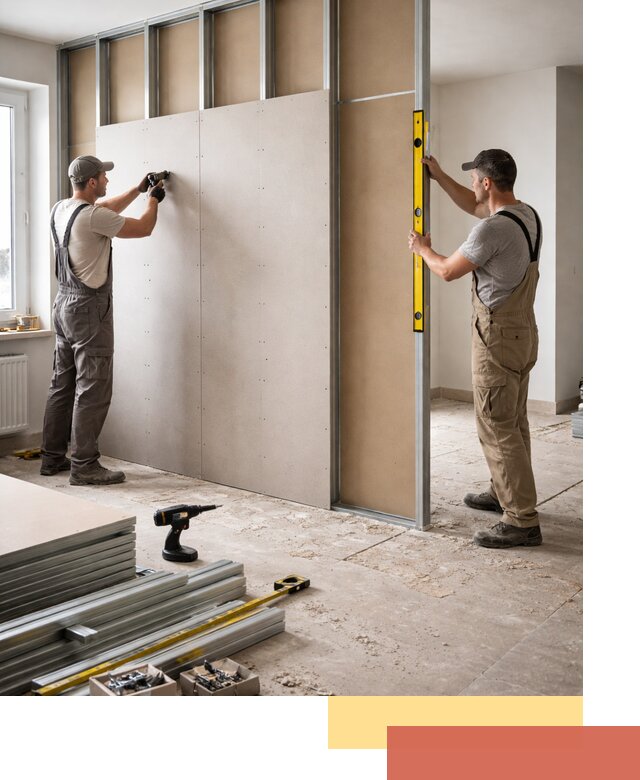 Зонирующая перегородка из гипсокартона под ключ в Батайске