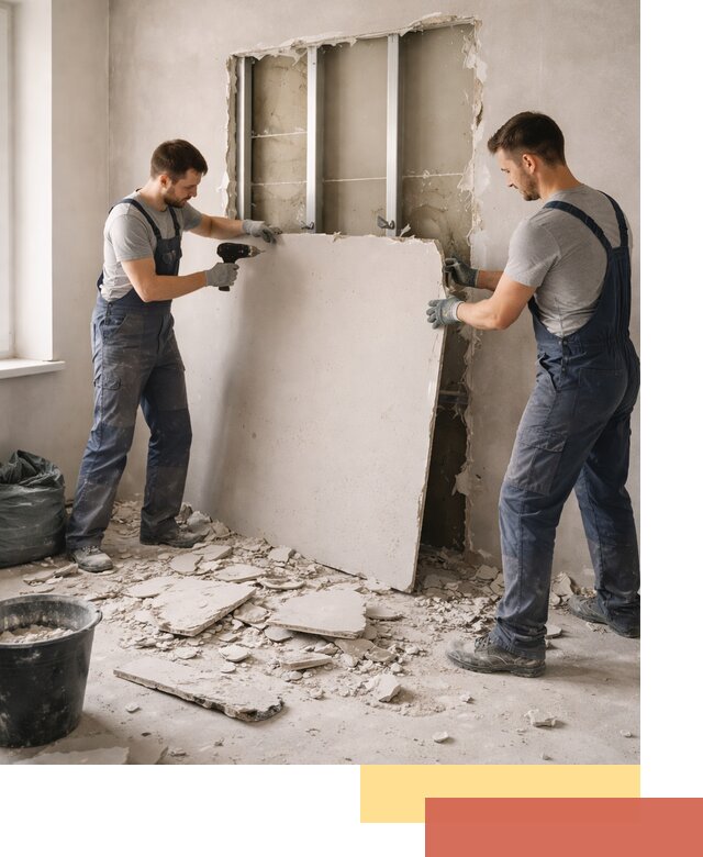 Демонтаж перегородки из гипсокартона в Батайске быстрый и аккуратный