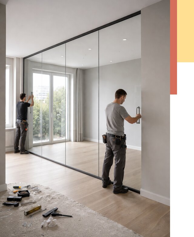 Изготовление стеклянных перегородок в Батайске от 12499 руб. под ключ | ОТДЕЛОЧНИК-Бтс