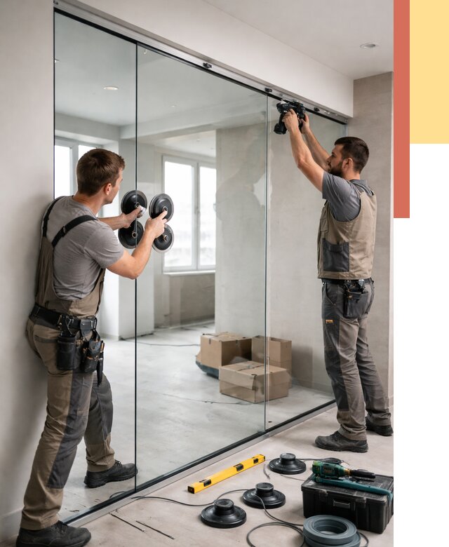 Монтаж стеклянных перегородок в Батайске от 6579 руб. | ОТДЕЛОЧНИК-Бтс