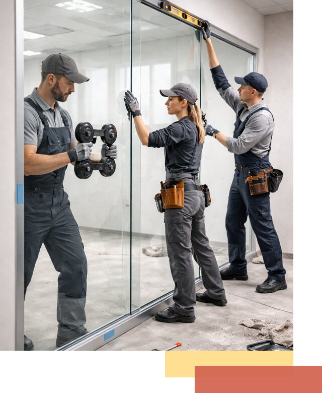 Профессиональный монтаж стеклянных перегородок в Батайске