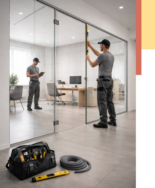 Цельностеклянные перегородки под ключ в Батайске от 9615 руб. — монтаж и цены | ОТДЕЛОЧНИК-Бтс