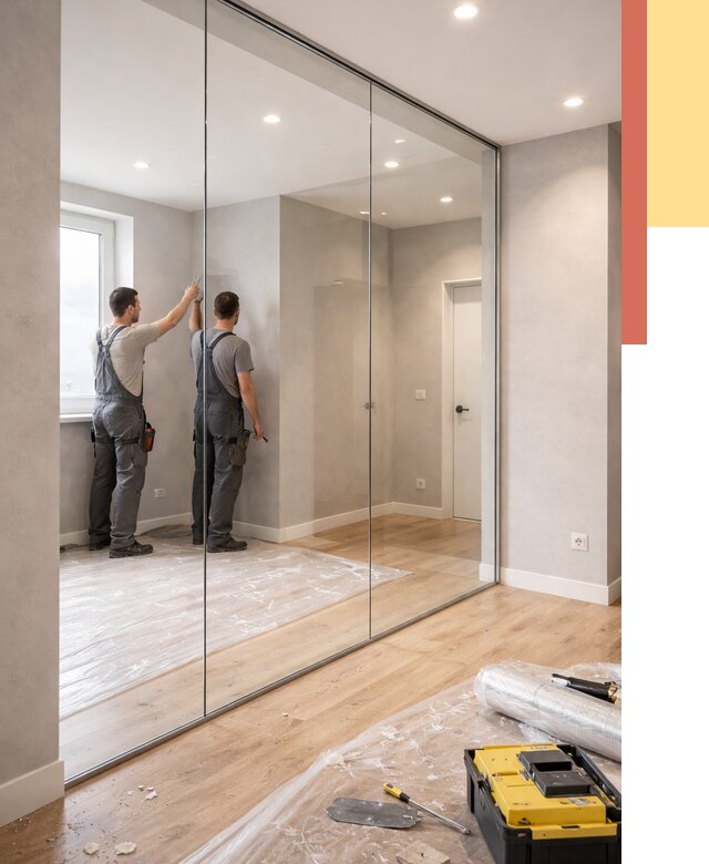 Безрамные стеклянные перегородки в Батайске — монтаж от 9615 руб. | ОТДЕЛОЧНИК-Бтс