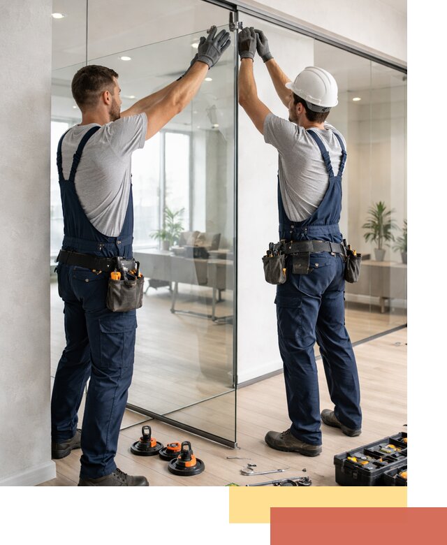 Безрамные стеклянные перегородки под ключ в Батайске