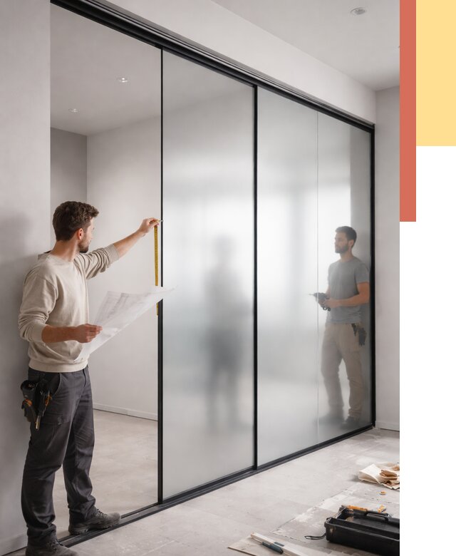 Матовые стеклянные перегородки в Батайске от 8603 руб. — монтаж и установка | ОТДЕЛОЧНИК-Бтс