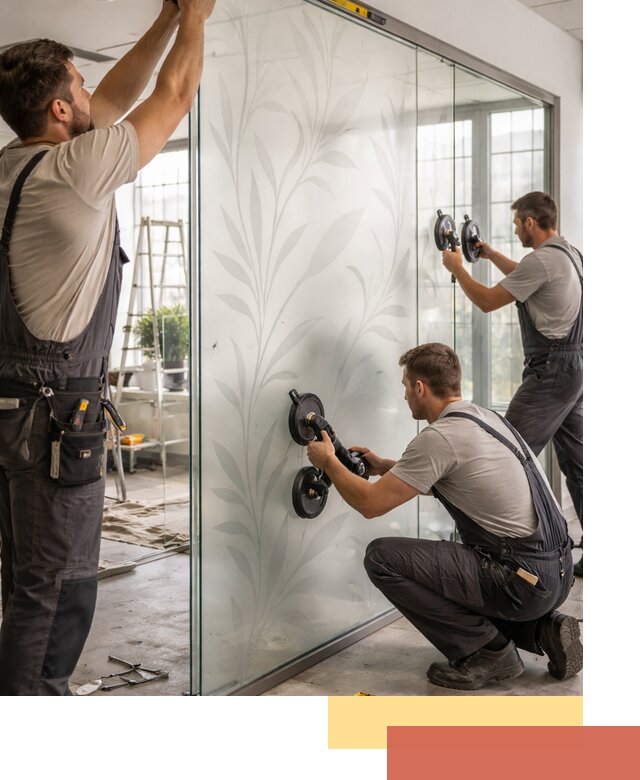 Стеклянные перегородки с рисунком на заказ в Батайске