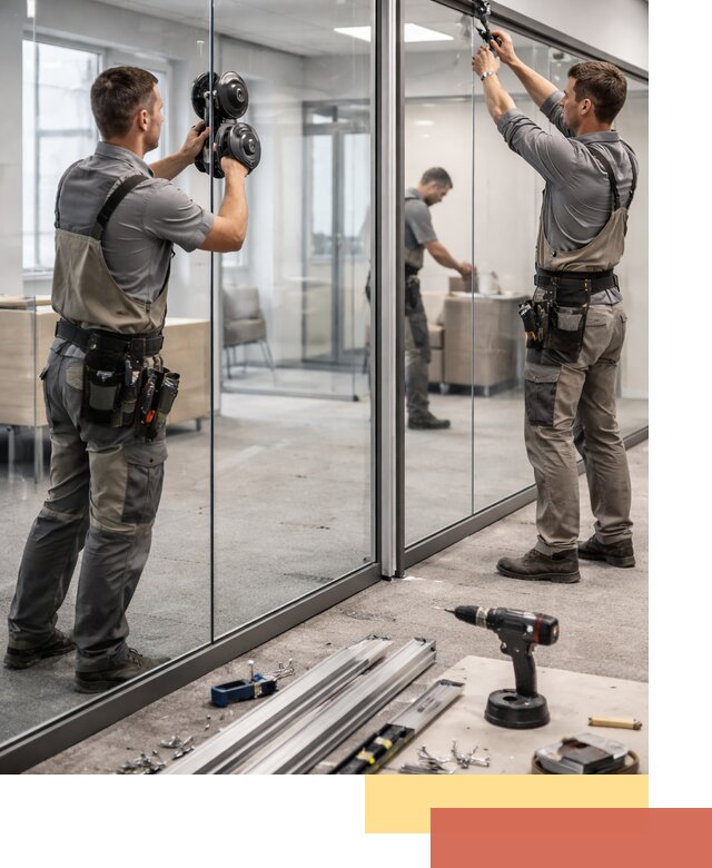 Стеклянные офисные перегородки под ключ в Батайске