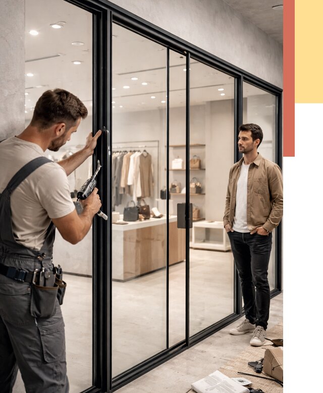 Стеклянные перегородки для магазинов в Батайске от 8299 руб. под ключ | ОТДЕЛОЧНИК-Бтс