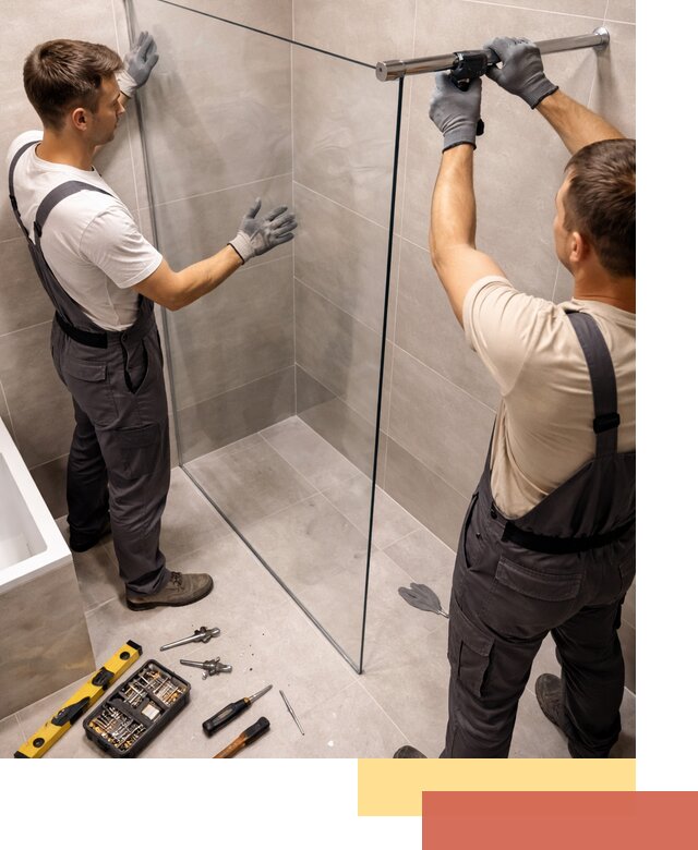 Стеклянные перегородки для душа в Батайске — изготовление и монтаж