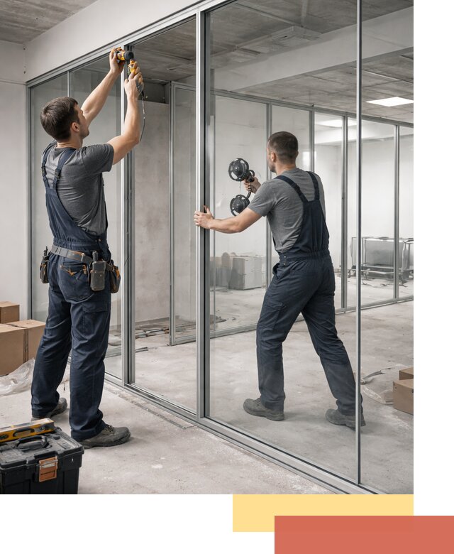 Алюминиевые перегородки со стеклом в Батайске — изготовление и монтаж