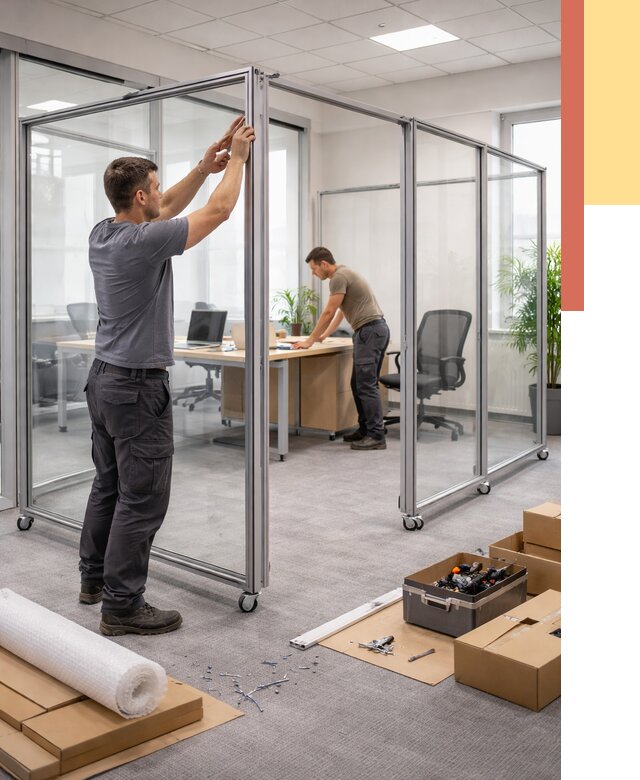 Мобильные офисные перегородки в Батайске от 12651 руб. — установка под ключ | ОТДЕЛОЧНИК-Бтс