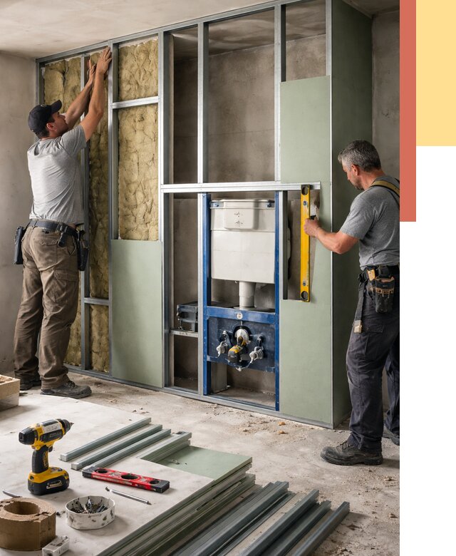 Установка сантехнических перегородок в Батайске от 8603 руб. | ОТДЕЛОЧНИК-Бтс