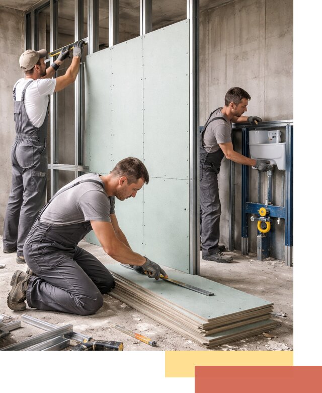 Монтаж и ремонт сантехнических перегородок в Батайске